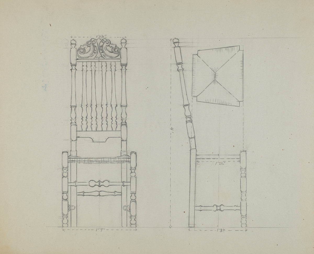Chair by Bernard Gussow (American, active c. 1935), 16X12"(A3)Poster Print