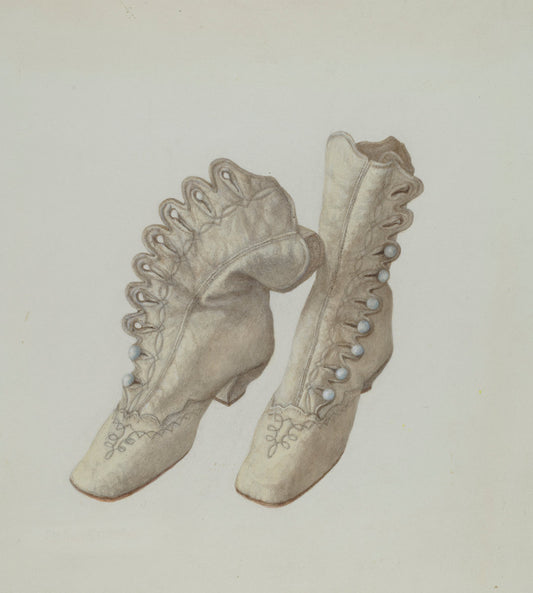 Child's Shoes by Stella Mosher (American, active c. 1935), 16X12"(A3)Poster Print