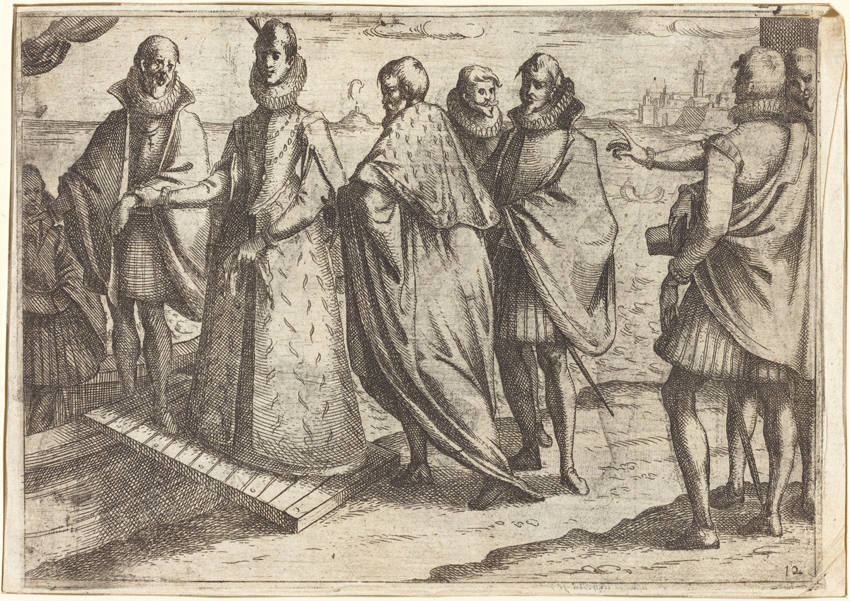 Embarkation at Genoa [recto] by Jacques Callot (French, 1592 - 1635), 16X12"(A3)Poster Print