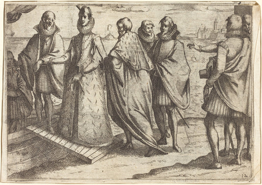 Embarkation at Genoa [recto] by Jacques Callot (French, 1592 - 1635), 16X12"(A3)Poster Print