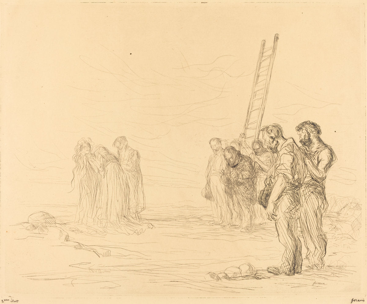 Calvary (first plate) by Jean-Louis Forain (French, 1852 - 1931), 16X12"(A3)Poster Print