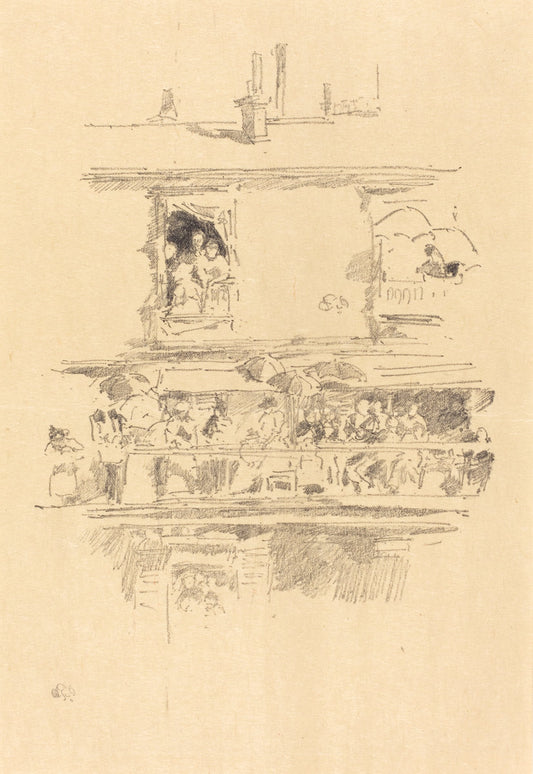 The Long Balcony by James McNeill Whistler (American, 1834 - 1903), 16X12"(A3)Poster Print