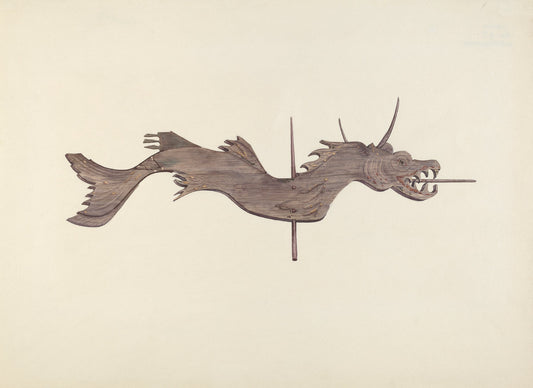 Dragon Weather Vane by Dorothy Hay Jensen (American, 1910 - 1999), 16X12"(A3)Poster Print