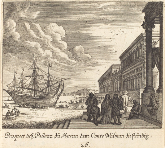 Palazzo of Count Widman by Melchior Küsel after Johann Wilhelm Baur (German, 1626 - 1683), 16X12"(A3)Poster Print