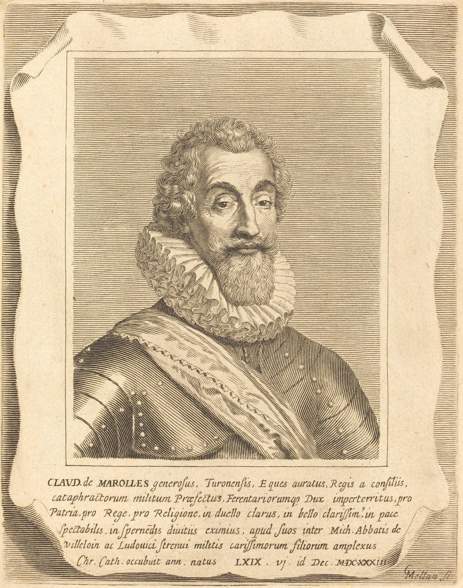 Claude de Marolles by Claude Mellan (French, 1598 - 1688), 16X12"(A3)Poster Print