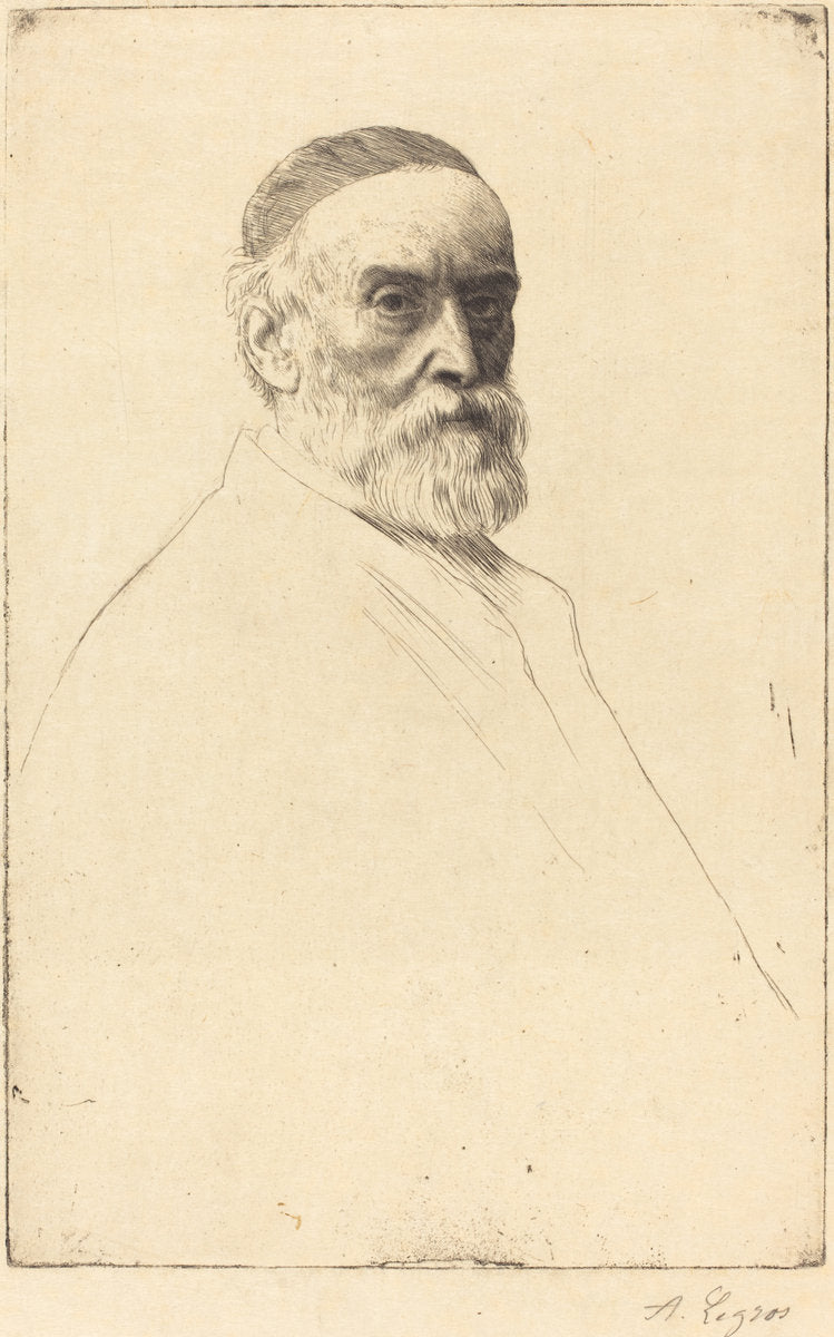 G.F. Watts, R.A. by Alphonse Legros (French, 1837 - 1911), 16X12"(A3)Poster Print