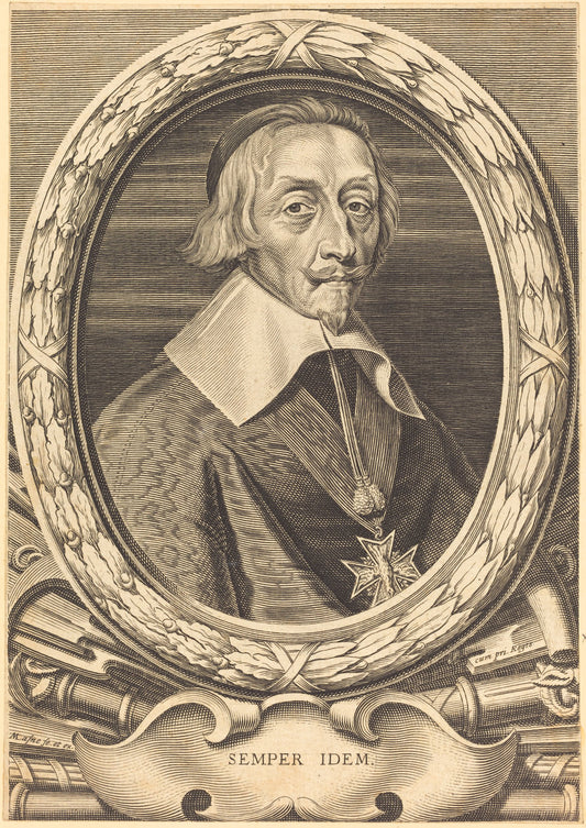 Armand Jean du Plessis, Cardinal Richelieu by Michel Lasne (French, 1590 or before - 1667), 16X12"(A3)Poster Print
