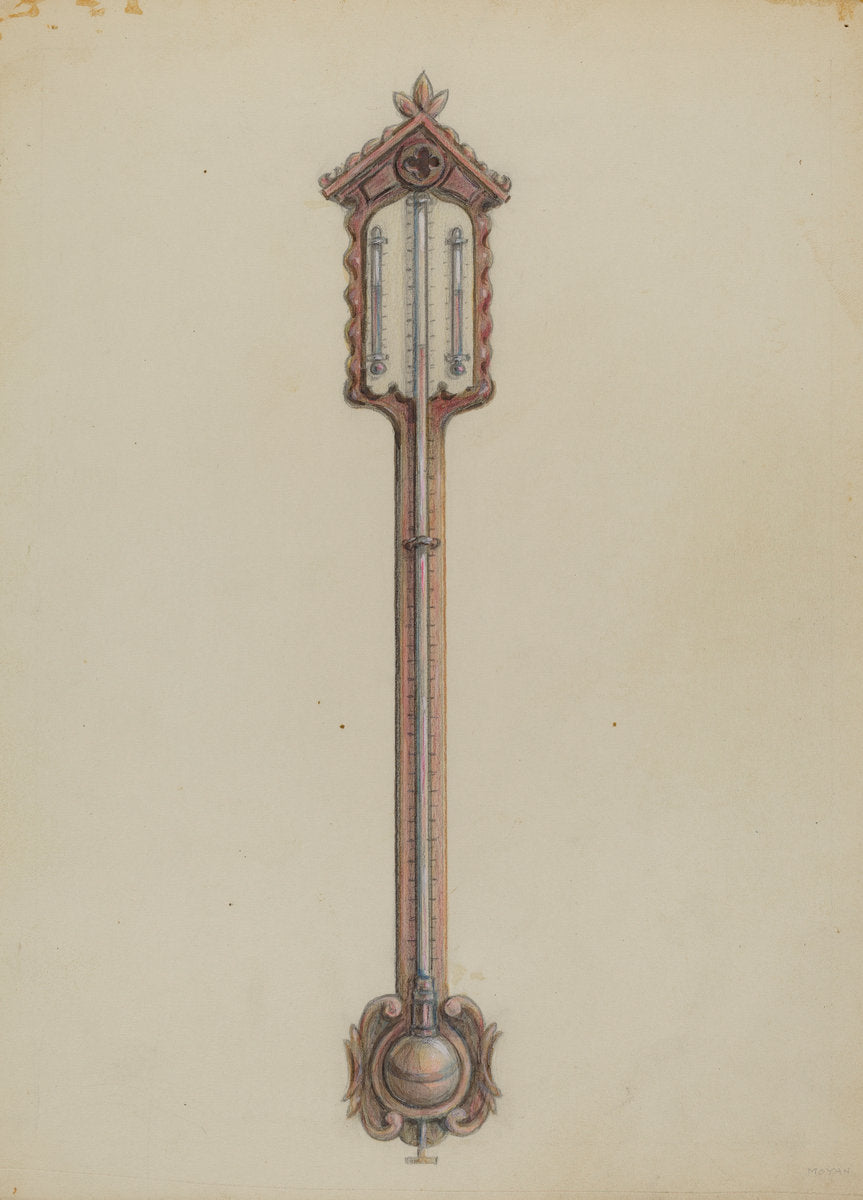Thermometer by Franklin C. Moyan (American, active c. 1935), 16X12"(A3)Poster Print