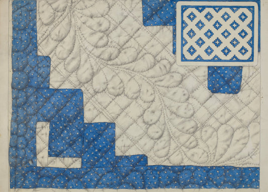 Pieced Quilt by Maud M. Holme (American, active c. 1935), 16X12"(A3)Poster Print