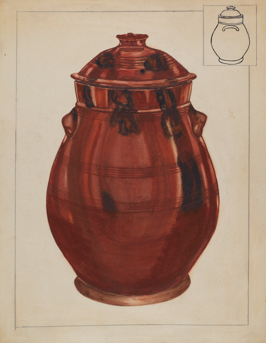 Jar with Cover by Hedwig Emanuel (American, active c. 1935), 16X12"(A3)Poster Print