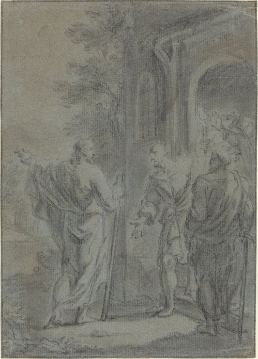 17th century by French 17th Century (Figures (Christ Calling One of the Apostles?)), 16X12"(A3)Poster Print