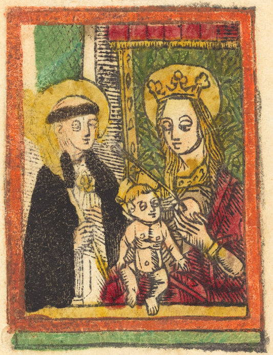 1480/1500 by German 15th Century (Saint Bernard with the Madonna and Child), 16X12"(A3)Poster Print
