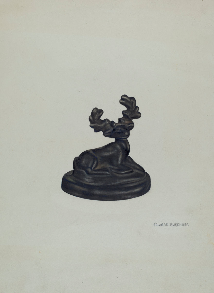 Paperweight (Deer) by Edward W. Buechner (American, active c. 1935), 16X12"(A3)Poster Print