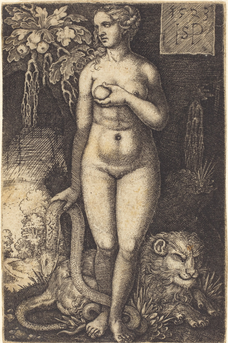 Eve Standing by Sebald Beham (German, 1500 - 1550), 16X12"(A3)Poster Print