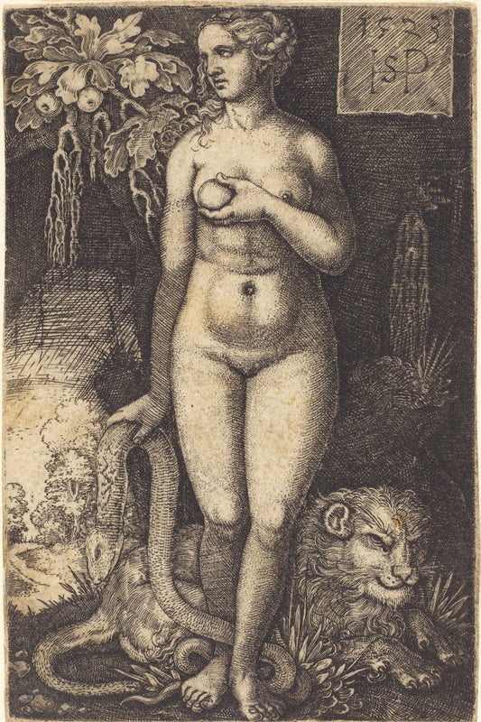 Eve Standing by Sebald Beham (German, 1500 - 1550), 16X12"(A3)Poster Print