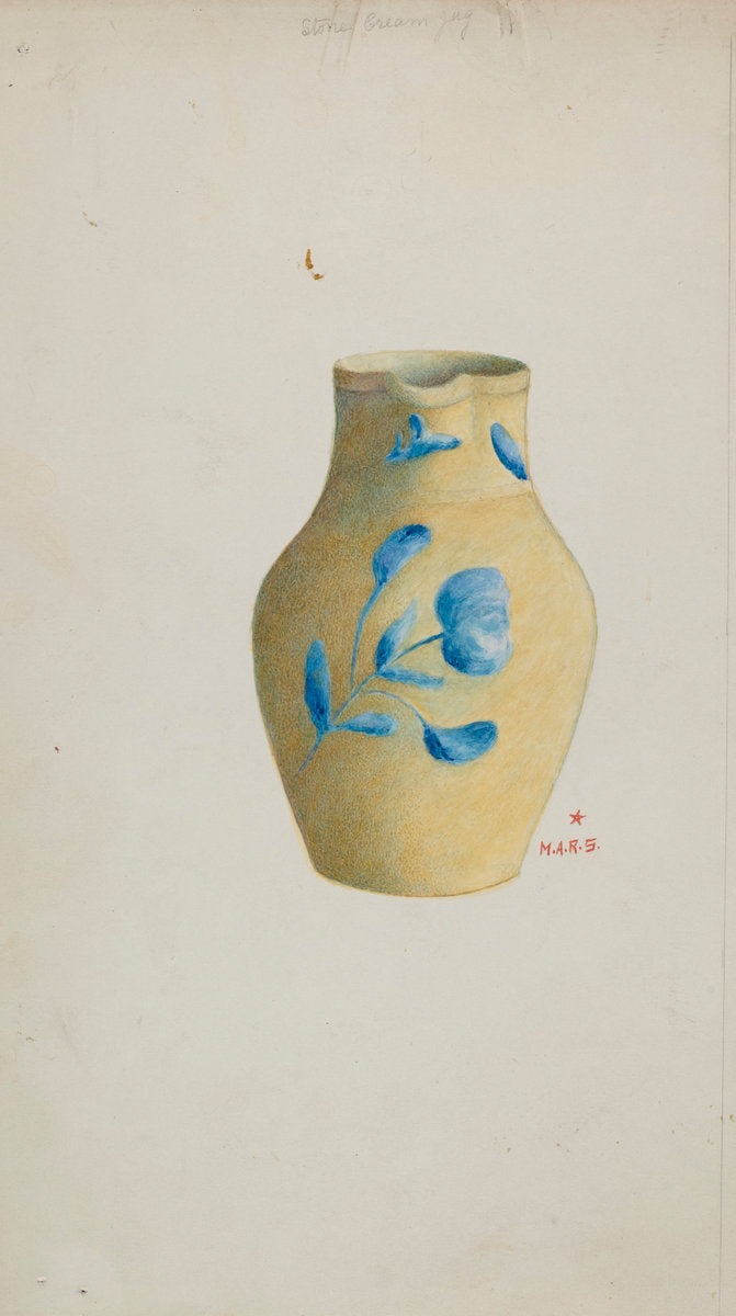 Stoneware Cream Pitcher by Margaret Stottlemeyer (American, active c. 1935), 16X12"(A3)Poster Print