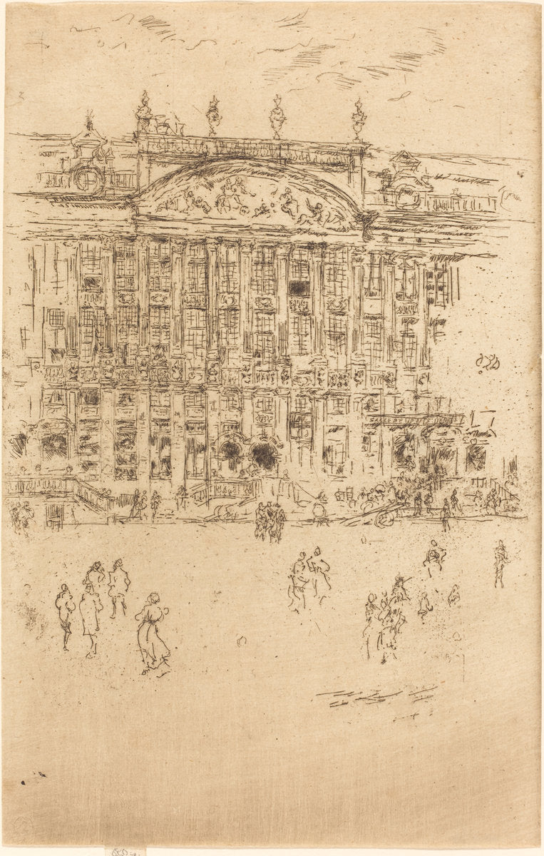 Grand' Place, Brussels by James McNeill Whistler (American, 1834 - 1903), 16X12"(A3)Poster Print