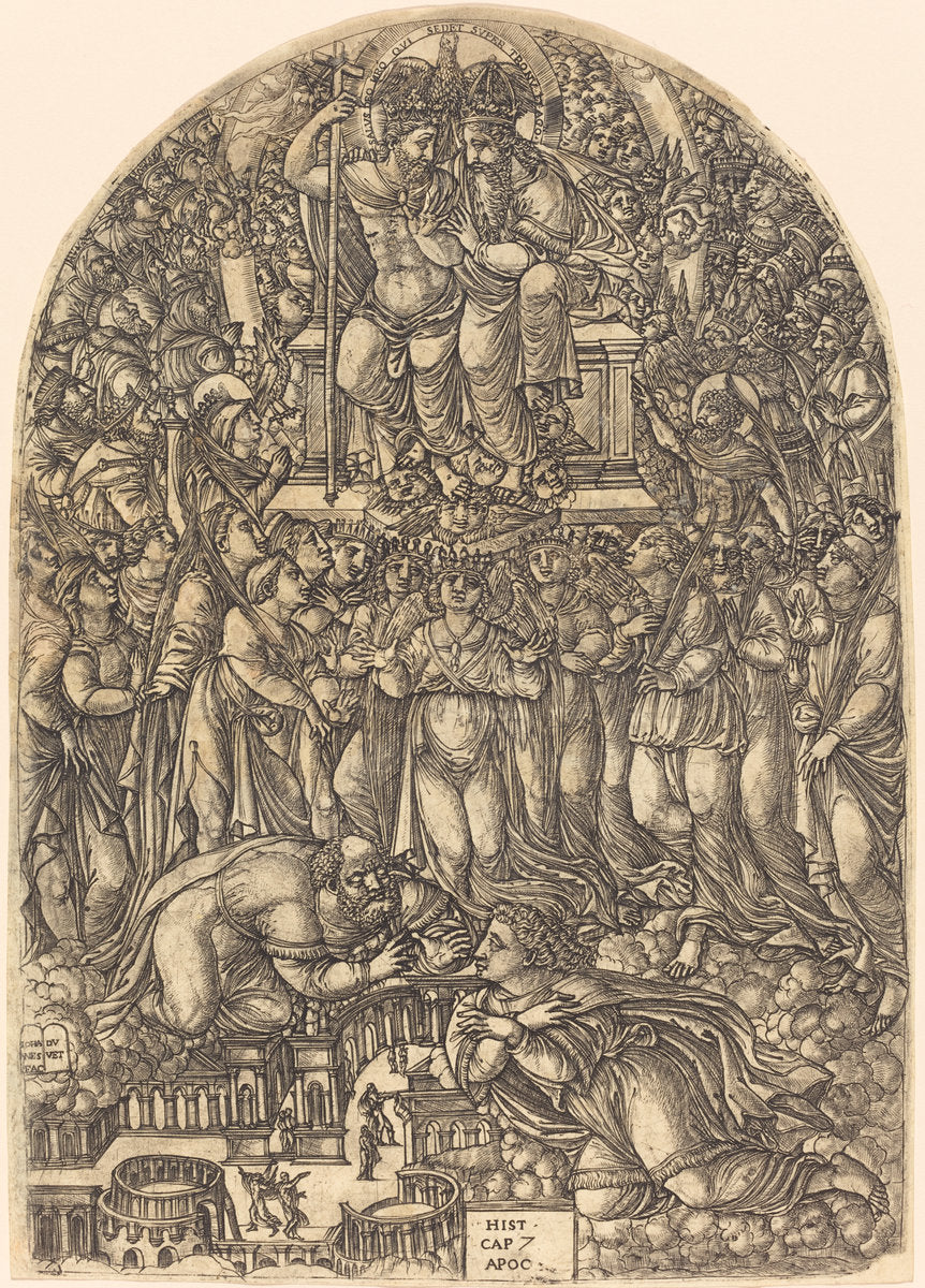 The Multitude Which Stands before the Throne by Jean Duvet (French, 1485 - c. 1570), 16X12"(A3)Poster Print