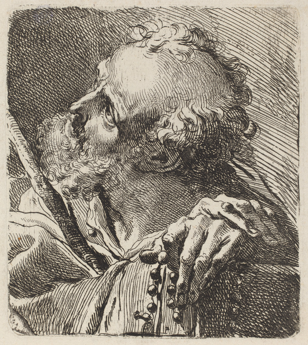 Bust of a Saint by Gaetano Gandolfi (Italian, 1734 - 1802), 16X12"(A3)Poster Print