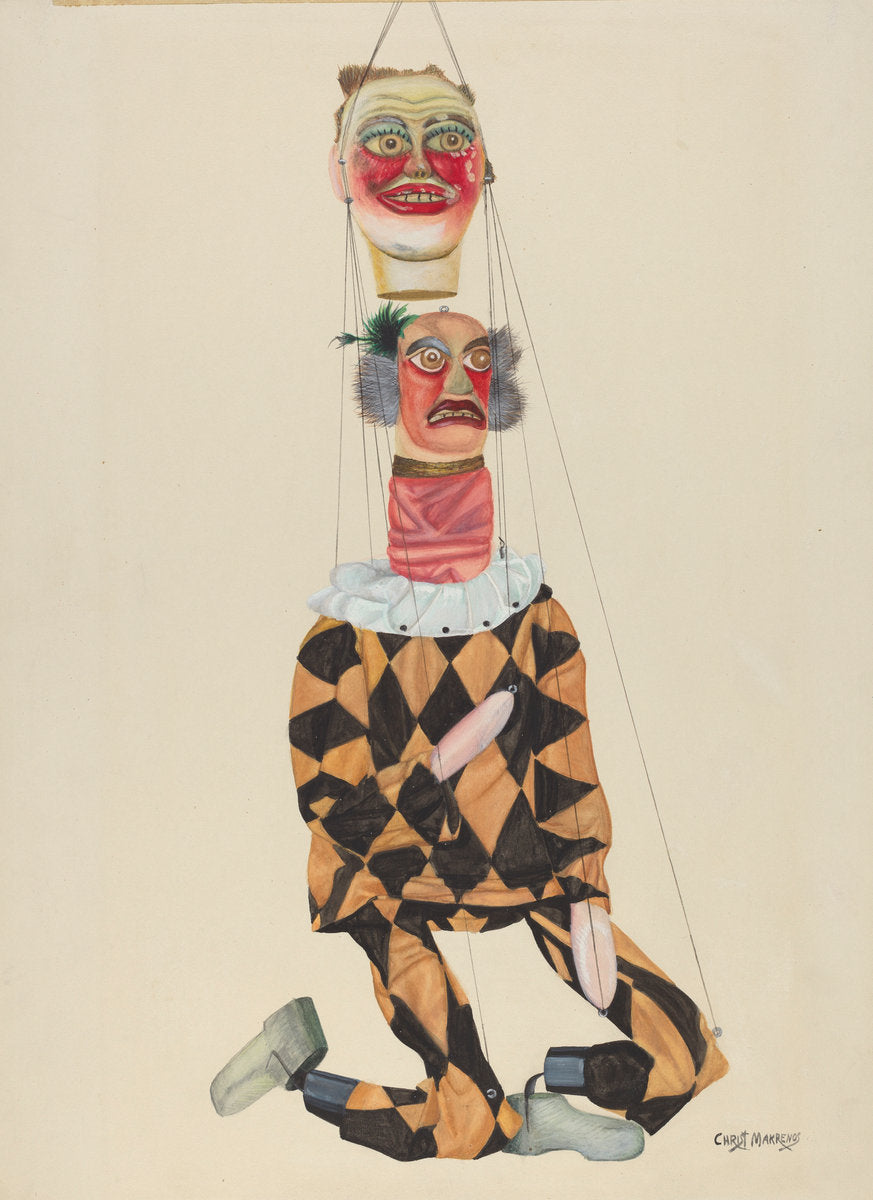 Two-Headed Freak by Chris Makrenos (American, active c. 1935), 16X12"(A3)Poster Print