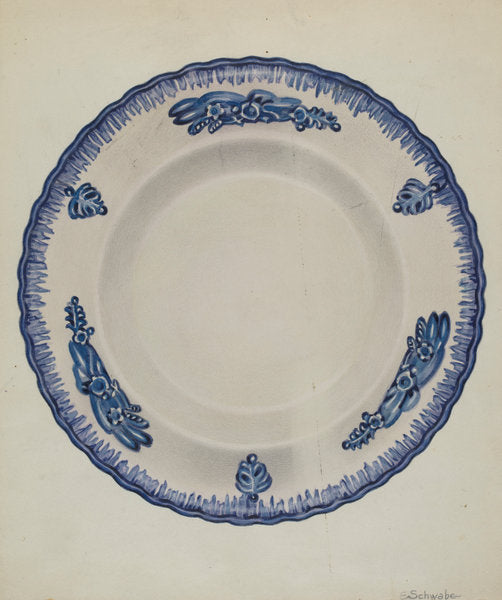 Plate by Erwin Schwabe (American, active c. 1935), 16X12"(A3)Poster Print