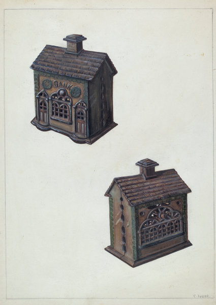 Iron "Bank" Bank by Clementine Fossek (American, active c. 1935), 16X12"(A3)Poster Print