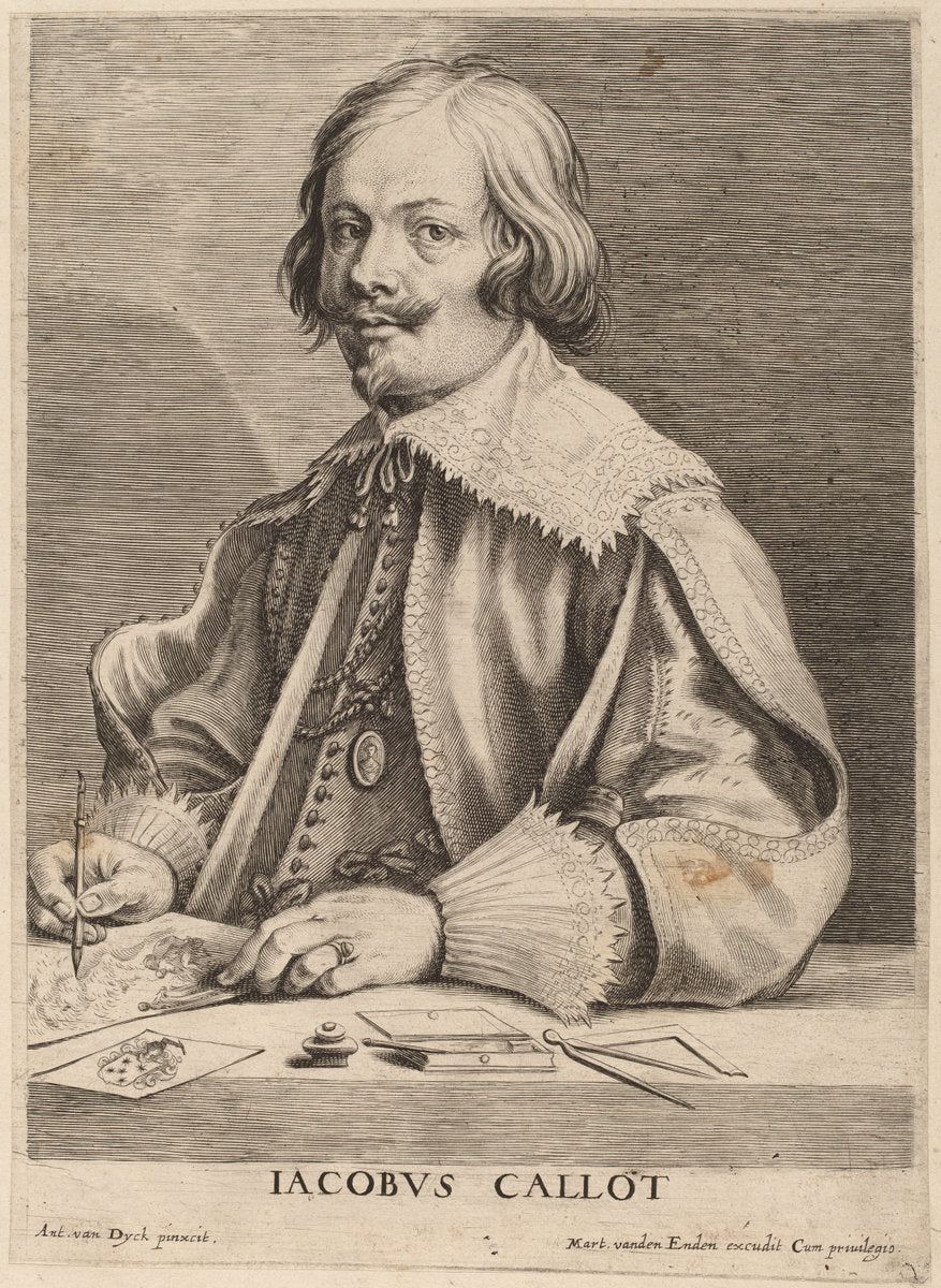 Jacques Callot by Lucas Emil Vorsterman after Sir Anthony van Dyck (Flemish, 1595 - 1675), 16X12"(A3)Poster Print
