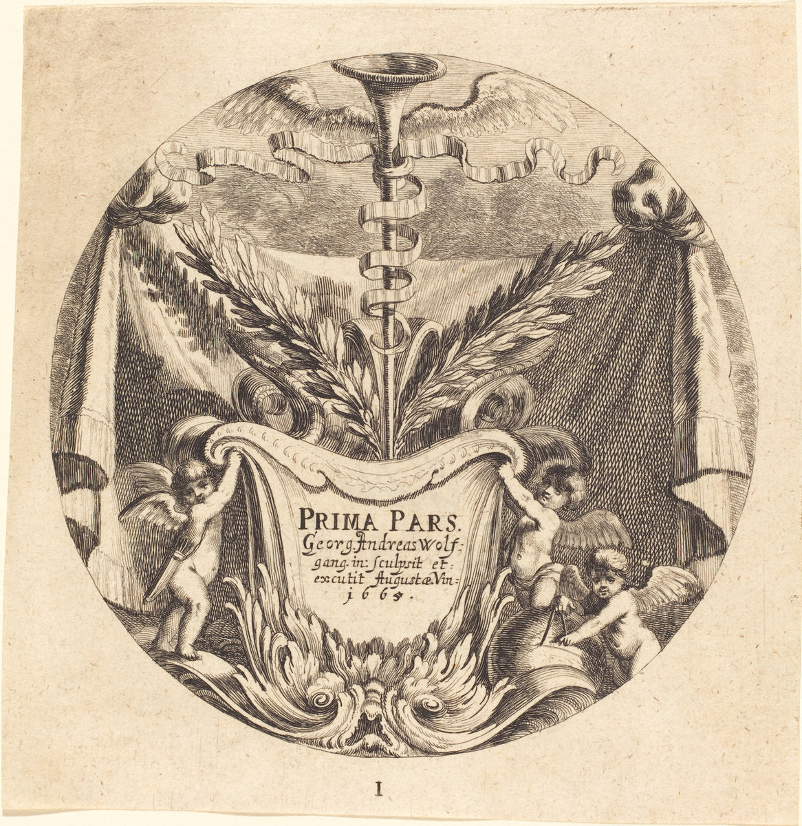 Title Page by Georg Andreas Wolfgang, the Elder (German, 1631 - 1716), 16X12"(A3)Poster Print