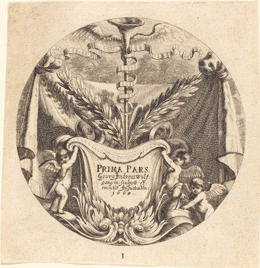 Title Page by Georg Andreas Wolfgang, the Elder (German, 1631 - 1716), 16X12"(A3)Poster Print