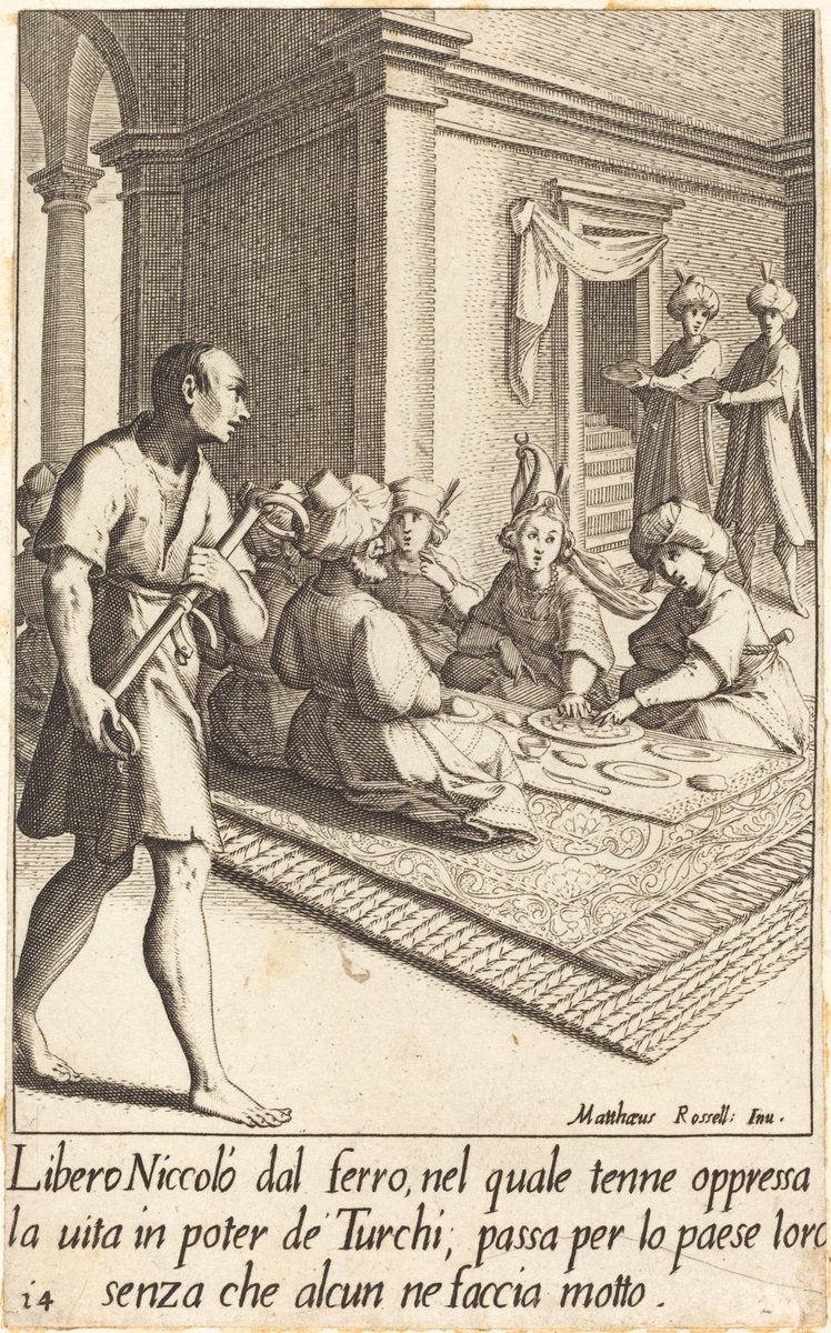 Niccolo by Jacques Callot after Matteo Rosselli (French, 1592 - 1635), 16X12"(A3)Poster Print