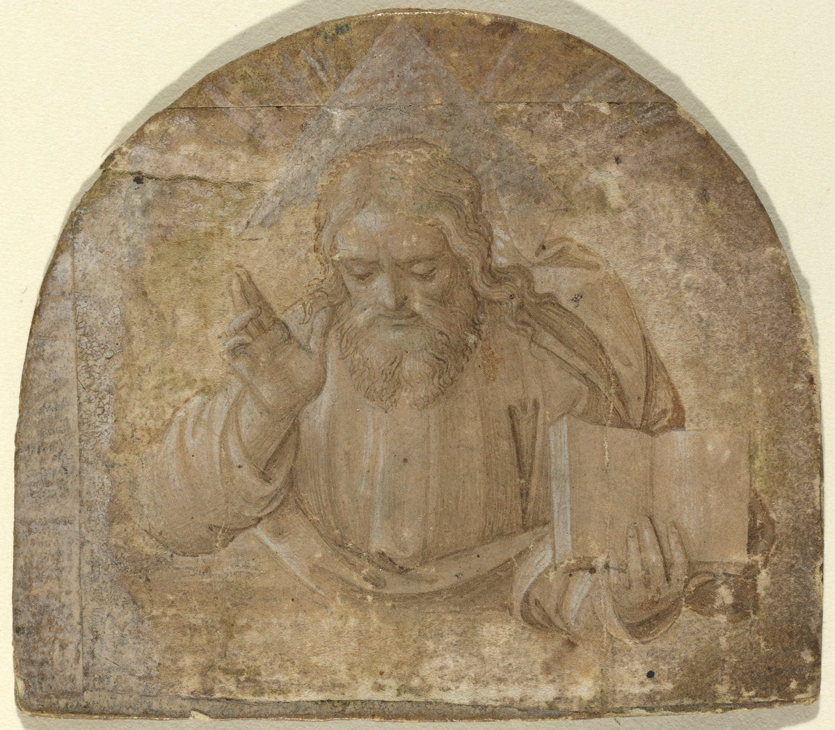 God the Father with His Right Hand Raised in Blessing by Girolamo dai Libri (Lombard, 1474 - 1555), 16X12"(A3)Poster Print