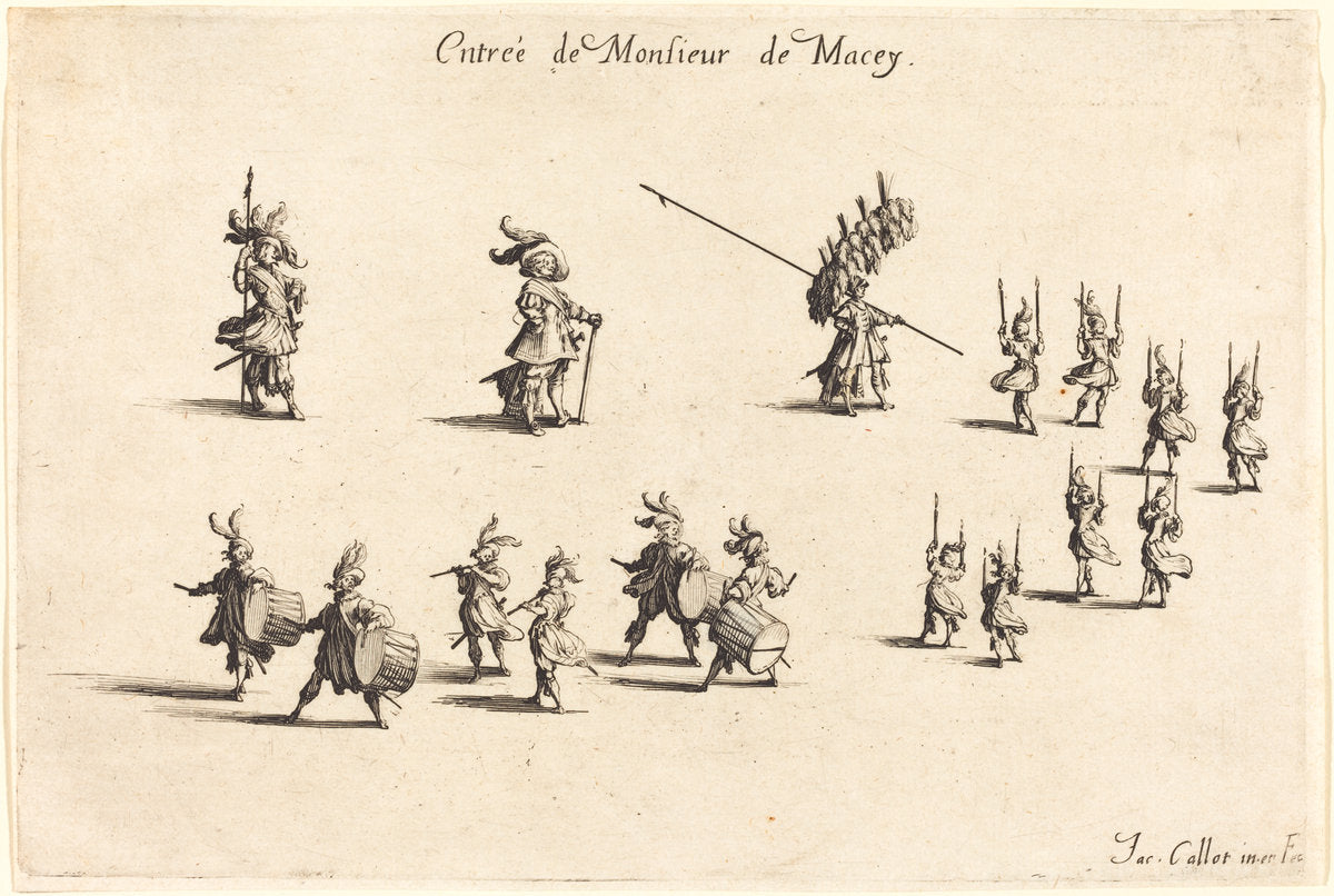 Entry of M. de Macey by Jacques Callot (French, 1592 - 1635), 16X12"(A3)Poster Print