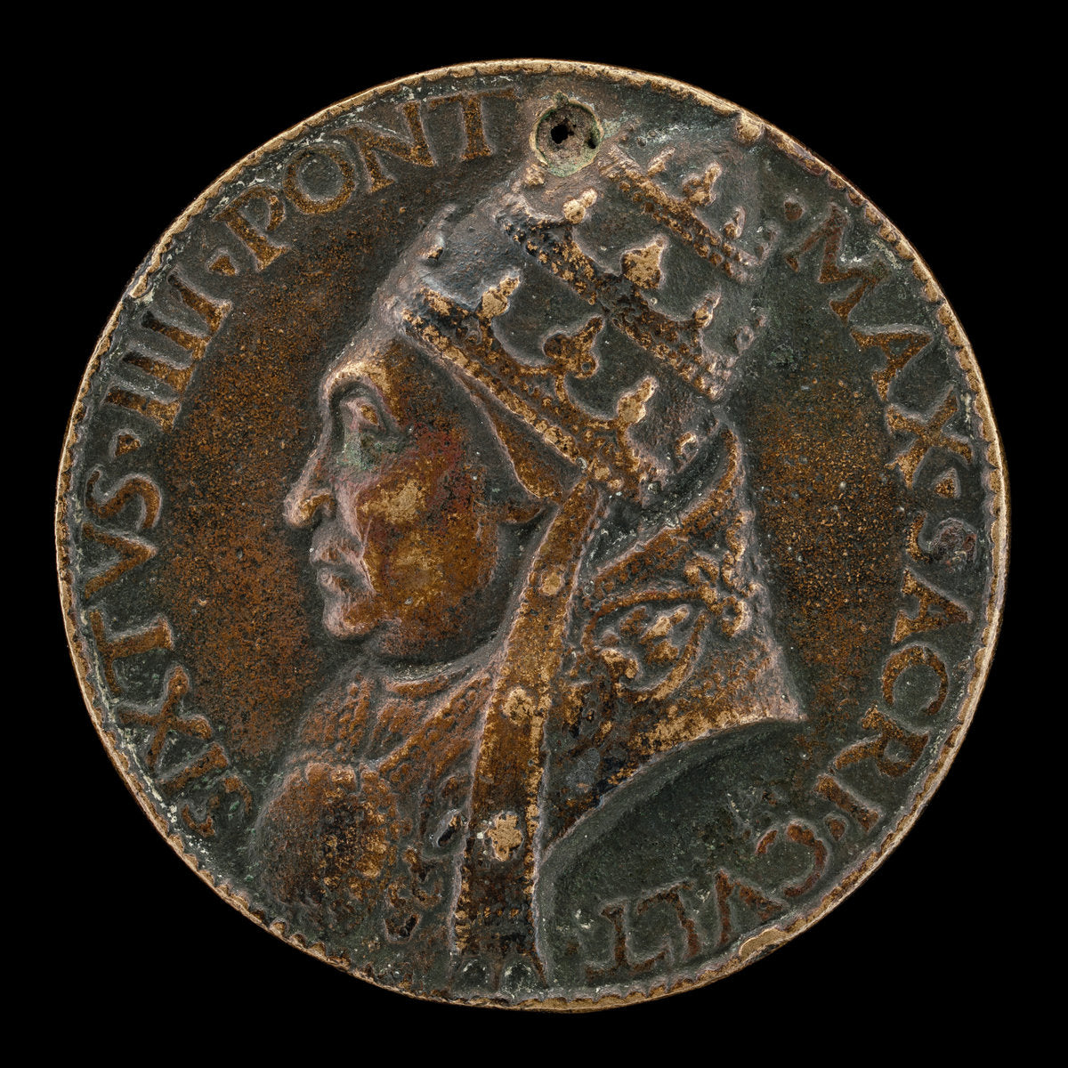 Sixtus IV (Francesco della Rovere, 1414-1484), Pope 1471 [obverse] by Lysippus Junior (Italian, active c. 1470 - 1484), 16X12"(A3)Poster Print