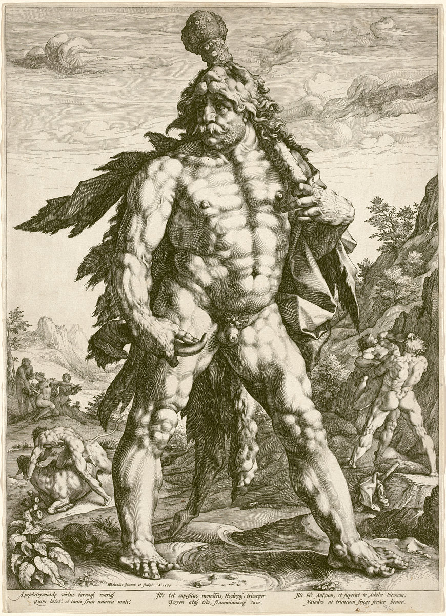 The Great Hercules by Hendrik Goltzius (Dutch, 1558 - 1617), 16X12"(A3)Poster Print