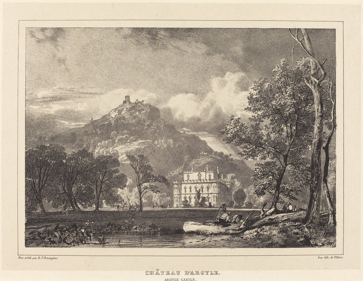 Chateau d'Argyle by Richard Parkes Bonington after Francois Alexandre Pernot (British, 1802 - 1828), 16X12"(A3)Poster Print