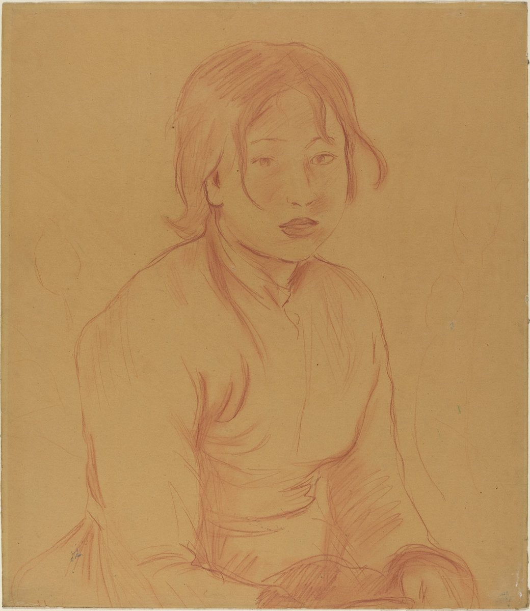 Peasant Girl by Berthe Morisot (French, 1841 - 1895), 16X12"(A3)Poster Print