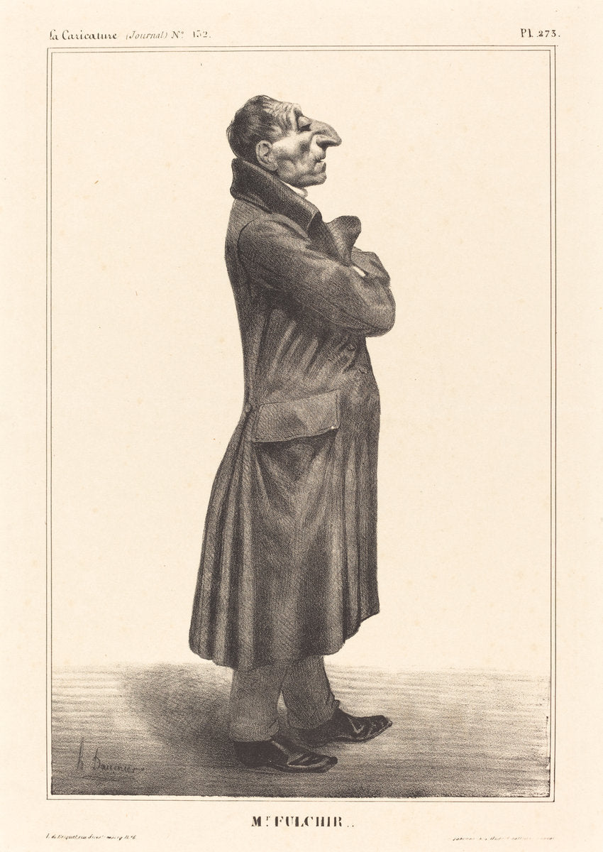 J. Claude Fulchiron by Honoré Daumier (French, 1808 - 1879), 16X12"(A3)Poster Print