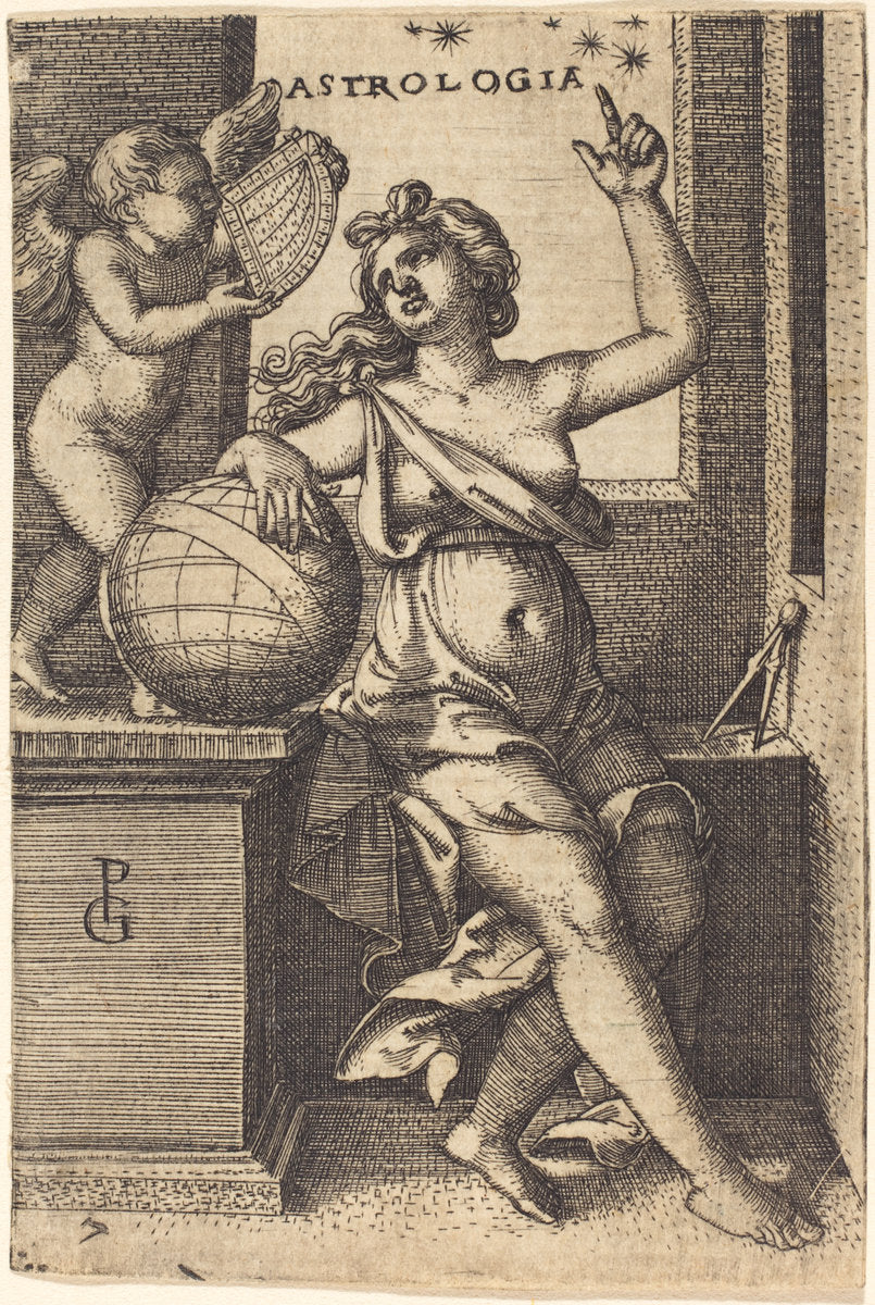Astrology by Georg Pencz (German, c. 1500 - 1550), 16X12"(A3)Poster Print
