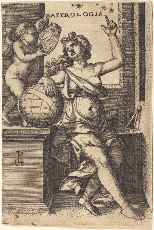Astrology by Georg Pencz (German, c. 1500 - 1550), 16X12"(A3)Poster Print