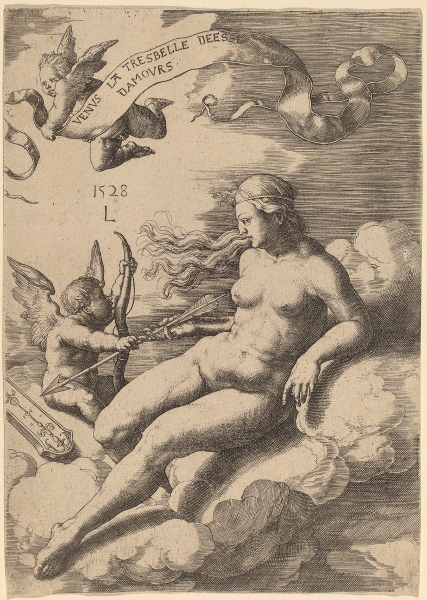 Venus and Cupid by Lucas van Leyden (Netherlandish, 1489/1494 - 1533), 16X12"(A3)Poster Print