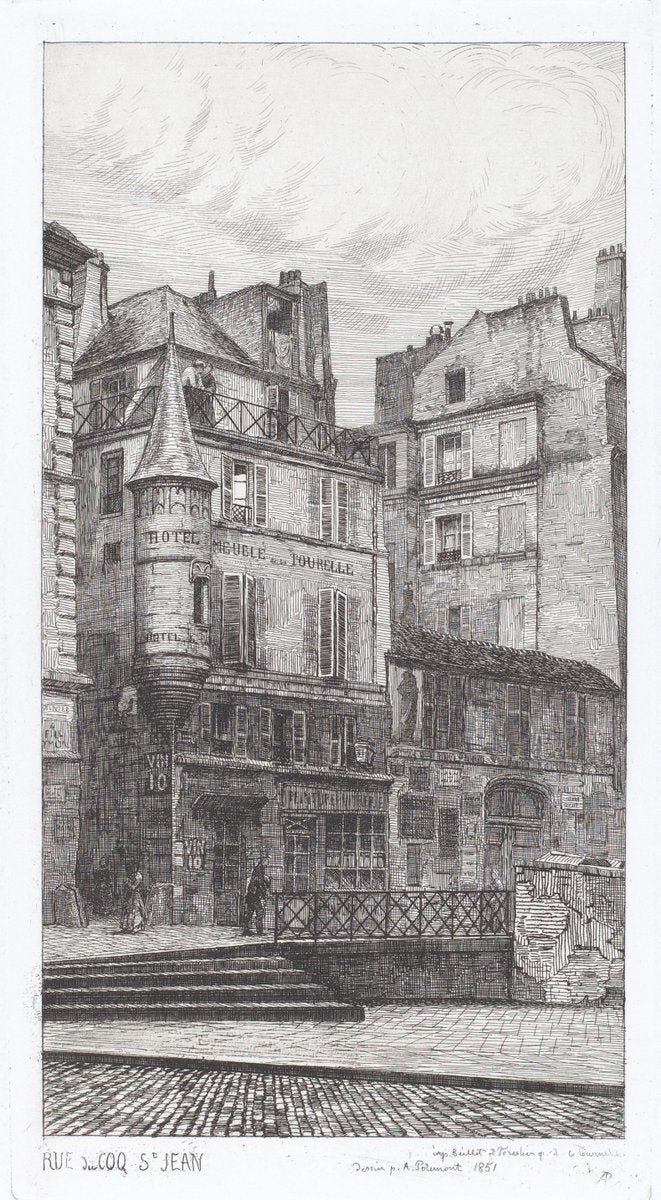 Rue du Coq St. Jean by Adolphe Théodore Jules Martial Potémont (French, 1828 - 1883), 16X12"(A3)Poster Print