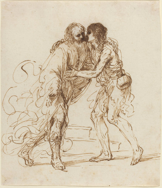 The Return of the Prodigal Son by Giovanni Francesco Barbieri, called Guercino (Bolognese, 1591 - 1666), 16X12"(A3)Poster Print