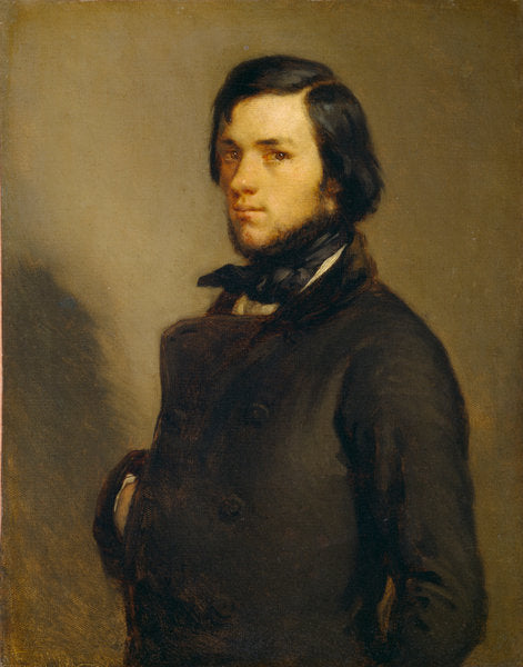 Portrait of a Man by Jean-François Millet (French, 1814 - 1875), 16X12"(A3)Poster Print