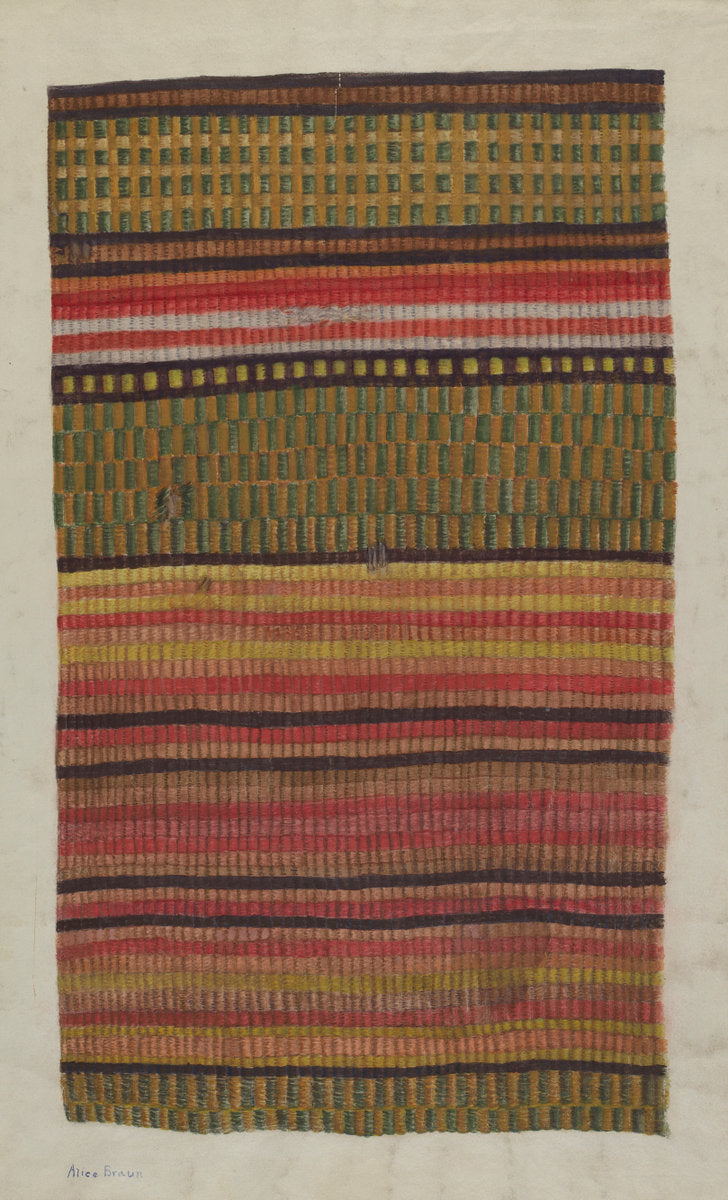 Carpet Sample by Alice Braun (American, active c. 1935), 16X12"(A3)Poster Print