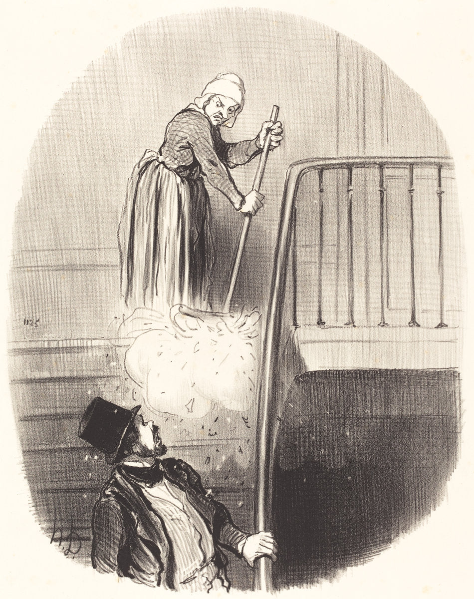 Un Locataire qui a eu un oubli le 1er janvier by Honoré Daumier (French, 1808 - 1879), 16X12"(A3)Poster Print