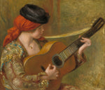 Young Spanish Woman with a Guitar by Auguste Renoir (French, 1841 - 1919), 16X12"(A3)Poster Print