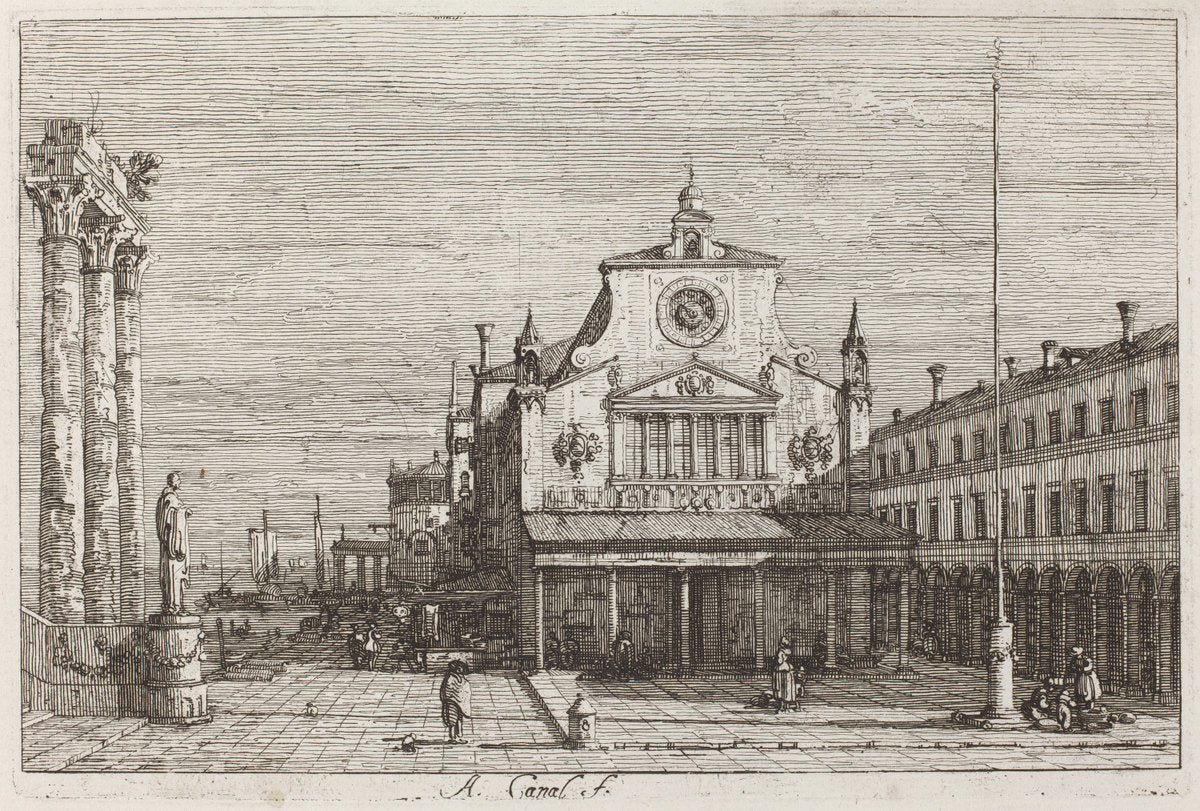 Imaginary View of S. Giacomo di Rialto [upper right] by Canaletto (Italian, 1697 - 1768), 16X12"(A3)Poster Print