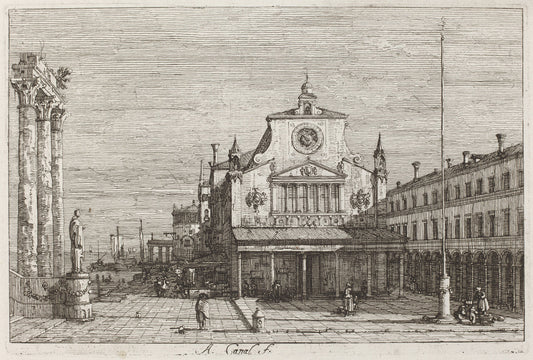 Imaginary View of S. Giacomo di Rialto [upper right] by Canaletto (Italian, 1697 - 1768), 16X12"(A3)Poster Print