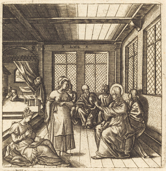 Christ in the House of Mary and Martha by Léonard Gaultier (French, 1561 - 1641), 16X12"(A3)Poster Print