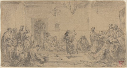 Interior with Dancer by Edmond Hedouin (French, 1820 - 1889), 16X12"(A3)Poster Print